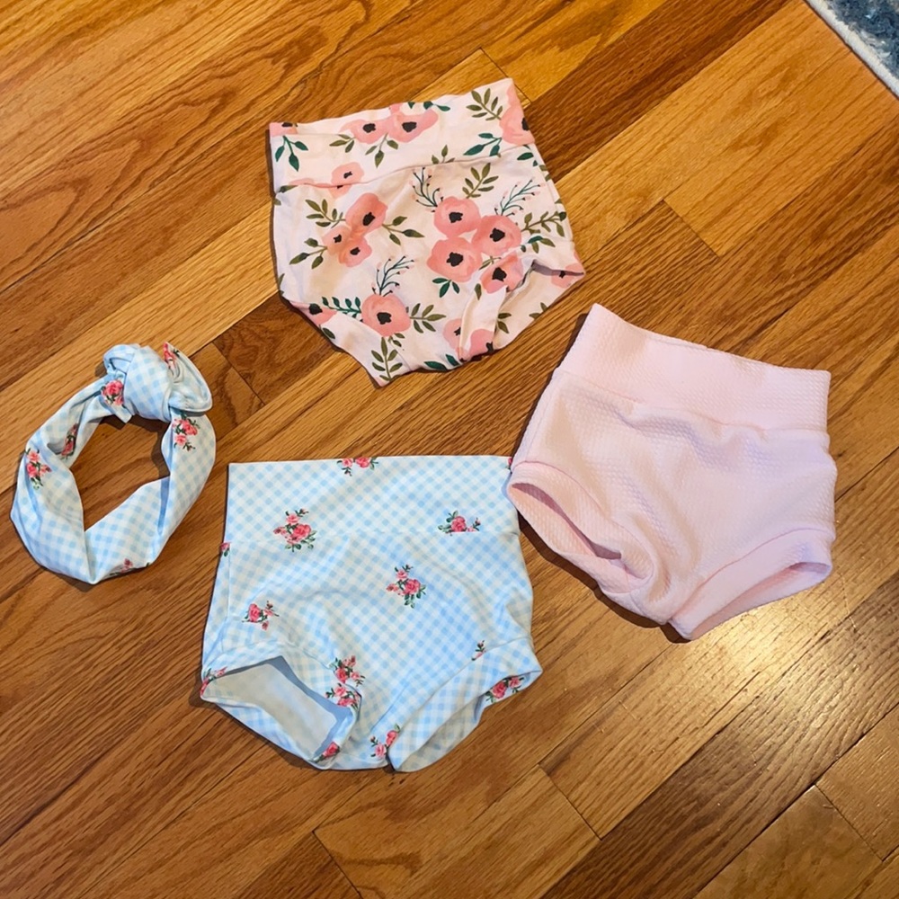 Three 6 month bloomers/bummies from Etsy.